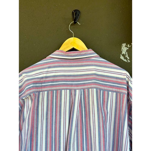 Vintage International Concepts Men’s XL Cotton Pink White Striped Dress Shirt - Picture 7 of 8